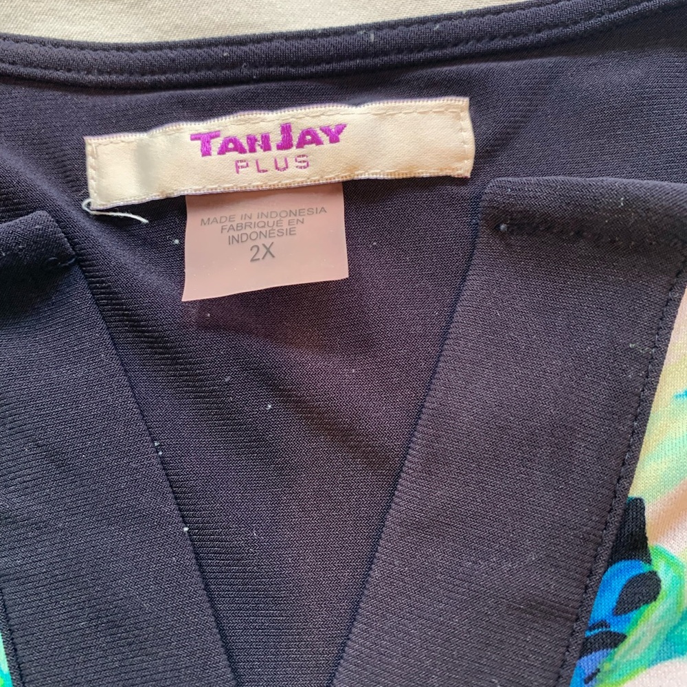 TanJay Plus Black and Multicolor top - Picture 2 of 10
